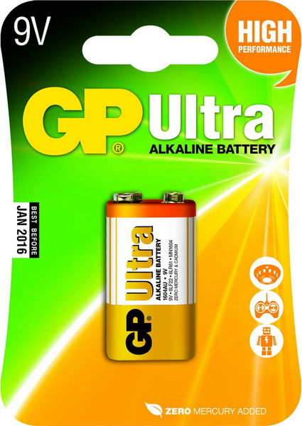 GP Batteries Ultra Alkaline 9V Щелочной 9В батарейки