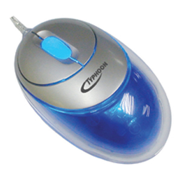 Typhoon Illuminated Mouse USB Optisch 800DPI Silber Maus