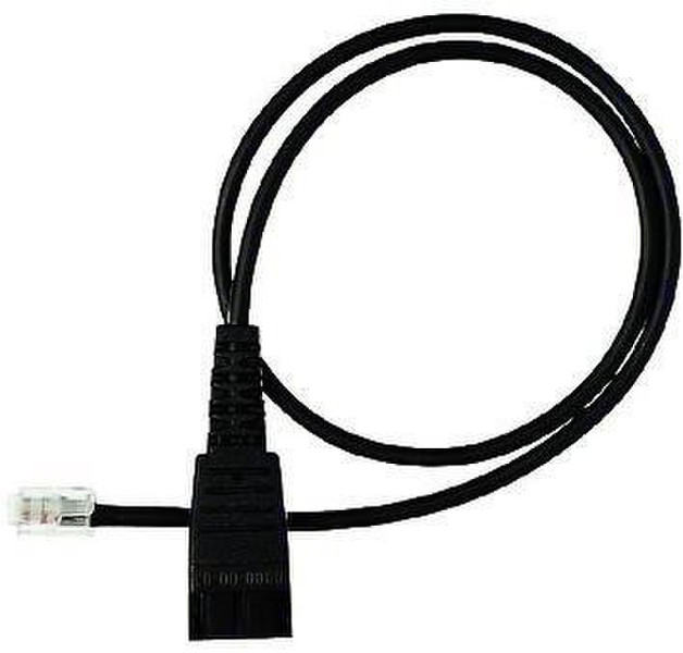 Jabra QD cord, straight, mod plug QD RJ11 Black cable interface/gender adapter