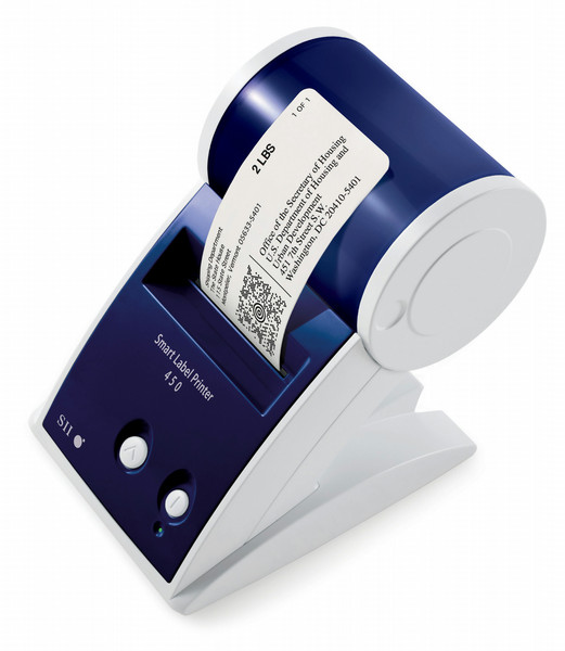 Seiko Instruments SLP450 Direkt Wärme 300 x 300DPI Blau, Weiß Etikettendrucker