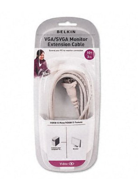 Belkin F2N025A10 3m VGA (D-Sub) VGA (D-Sub) Weiß VGA-Kabel