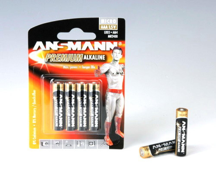 Ansmann 4 X Premium Alkaline AAA Alkali 1.5V Nicht wiederaufladbare Batterie