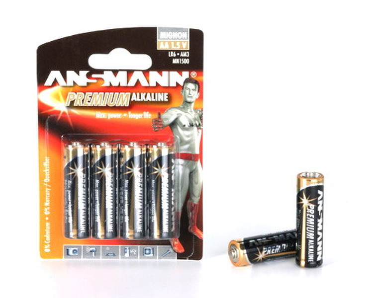 Ansmann 4 X Premium Alkaline AA Щелочной 1.5В батарейки