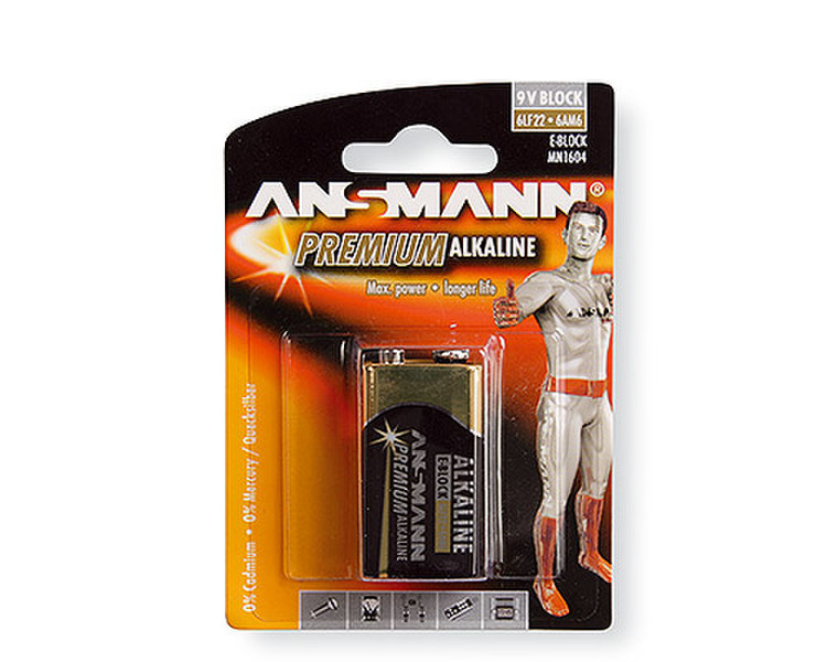 Ansmann Premium Щелочной 9В батарейки
