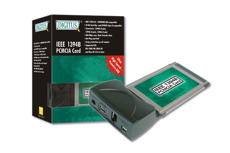 Digitus Firewire 800 cardbus 800Мбит/с сетевая карта