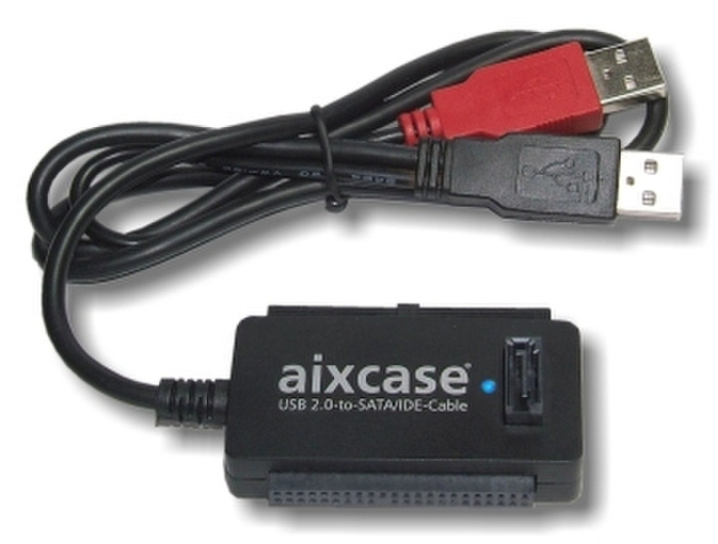 aixcase AIX-USB2SI-PS USB2.0-to-SATA&IDE Черный кабельный разъем/переходник