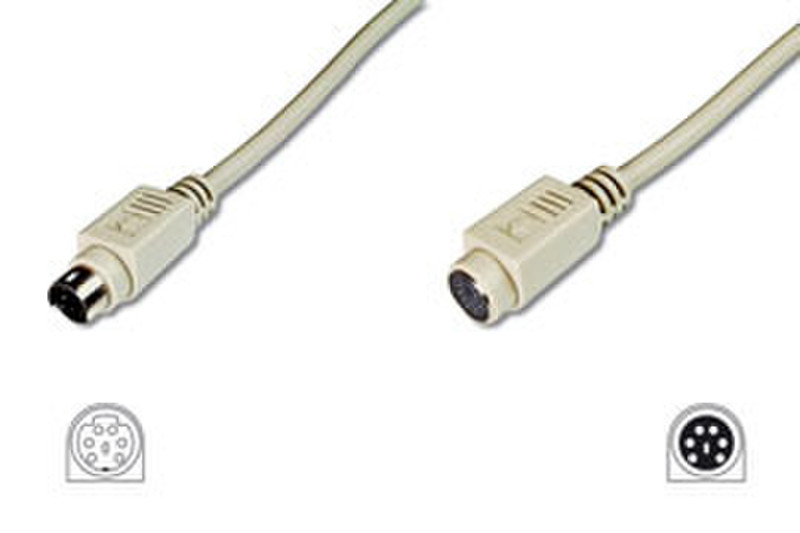 ASSMANN Electronic PS/2 extension cable, MiniDIN6 2m PS/2-Kabel