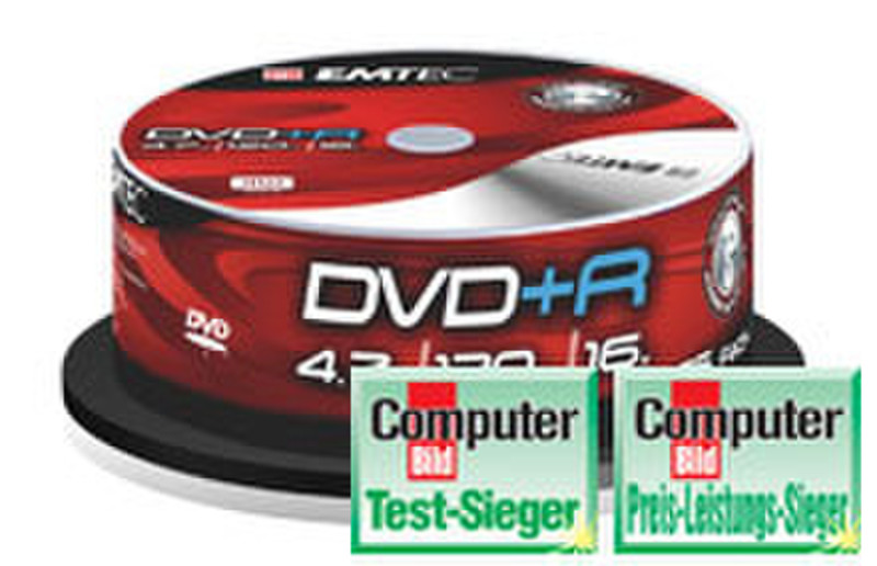 Emtec DVD+R 4,7GB 16X CB 25P-8 4.7GB DVD+R 25Stück(e)