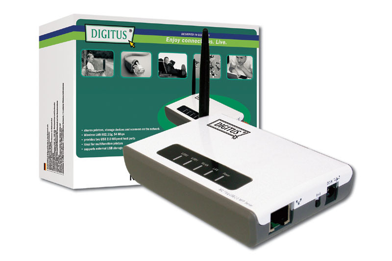 Digitus Wireless multifunction print server Беспроводная LAN сервер печати