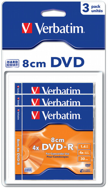 Verbatim DVD-R 8cm Matt Silver Hardcoated 1.4GB DVD-R 3pc(s)