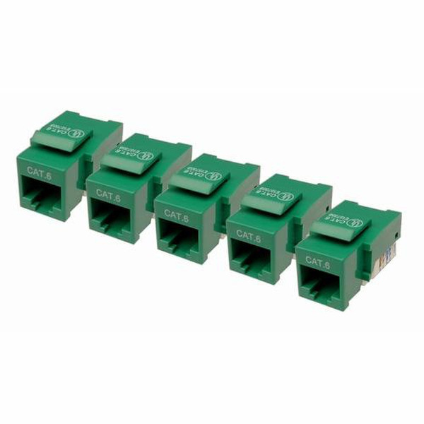 Cables Unlimited CAT-6 Keystone Jack 5-Packs Green