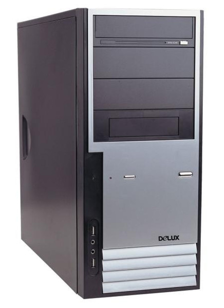Delux MD302, black-silver Midi-Tower 400W Black,Silver computer case