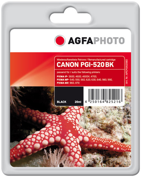 AgfaPhoto APCPGI520BD Schwarz Tintenpatrone