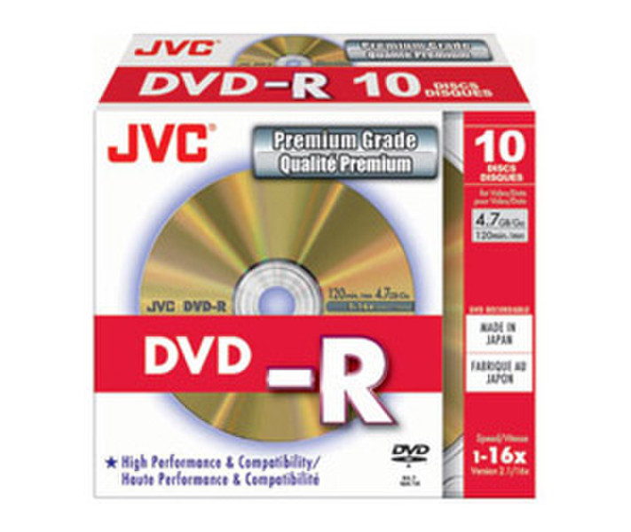 JVC VD-R47HG10 4.7GB DVD-R 10Stück(e) DVD-Rohling