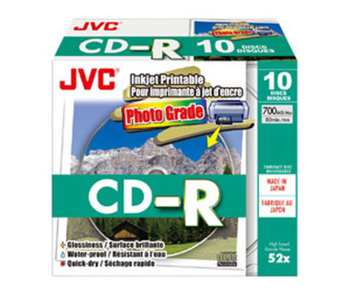 JVC CD-R80HP10 CD-R 700МБ 10шт чистые CD