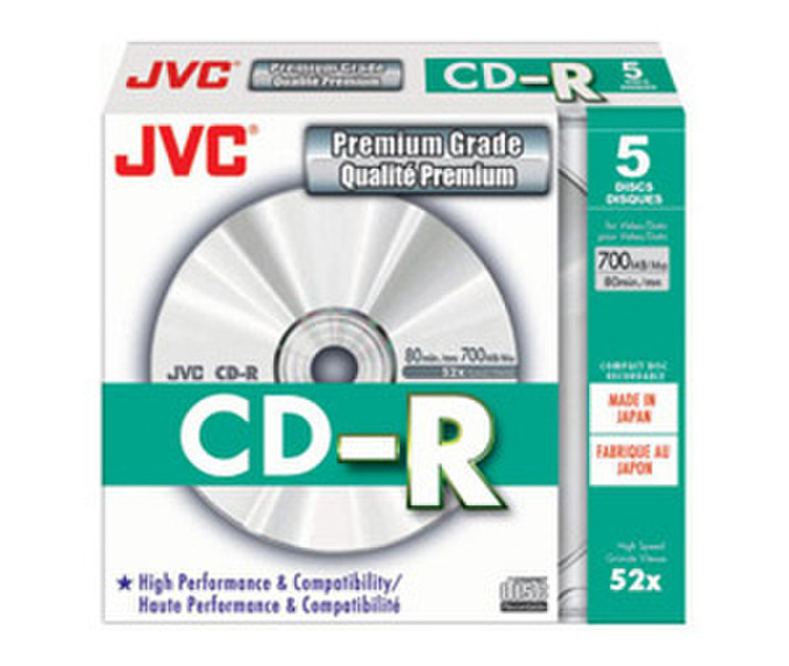 JVC CD-R80HS5 CD-R 700МБ 5шт чистые CD