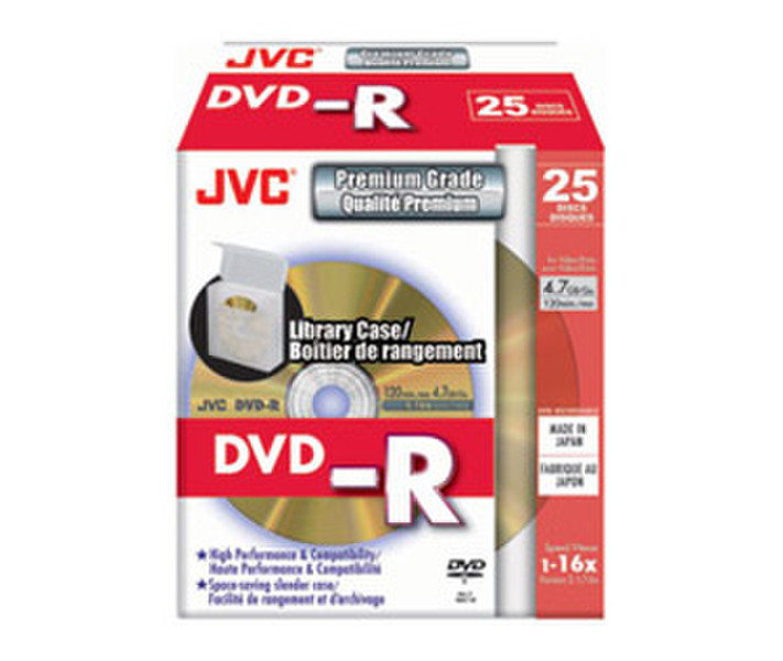 JVC VD-R47HGF25 4.7ГБ DVD-R 25шт чистый DVD