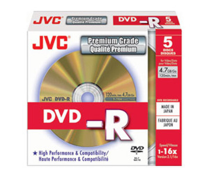 JVC VD-R47HG5 4.7ГБ DVD-R 5шт чистый DVD