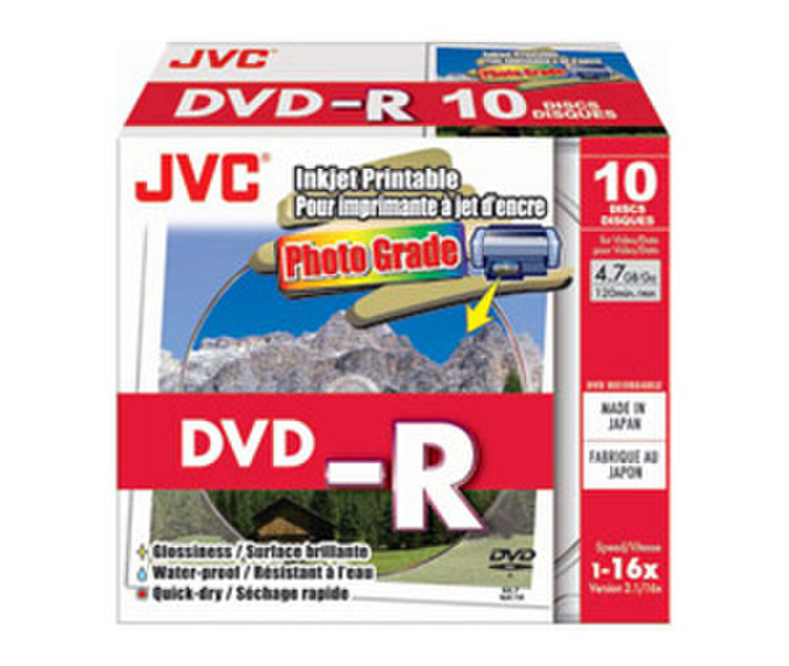 JVC VD-R47HP10 4.7GB DVD-R 10pc(s) blank DVD
