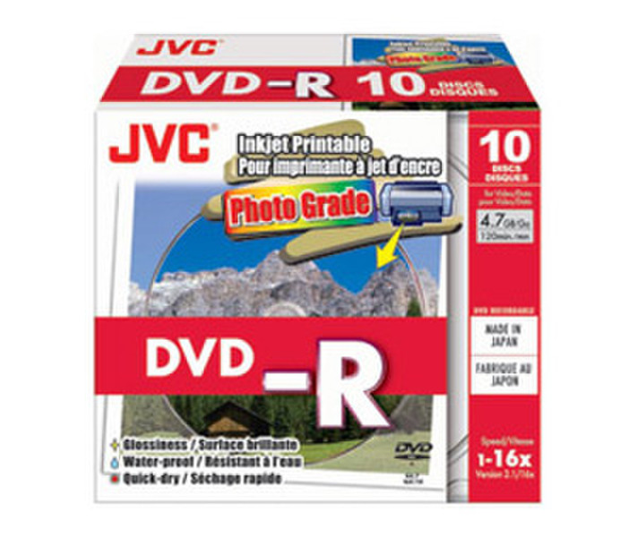 JVC VD-R47HP10 4.7ГБ DVD-R 10шт чистый DVD