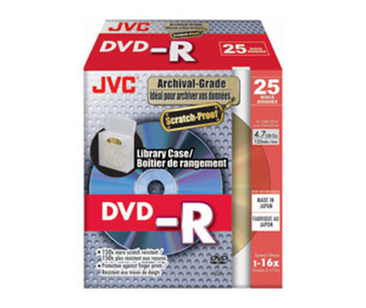 JVC VD-R47HMF25 4.7ГБ DVD-R 25шт чистый DVD