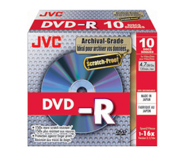 JVC VD-R47HM10 4.7ГБ DVD-R 10шт чистый DVD