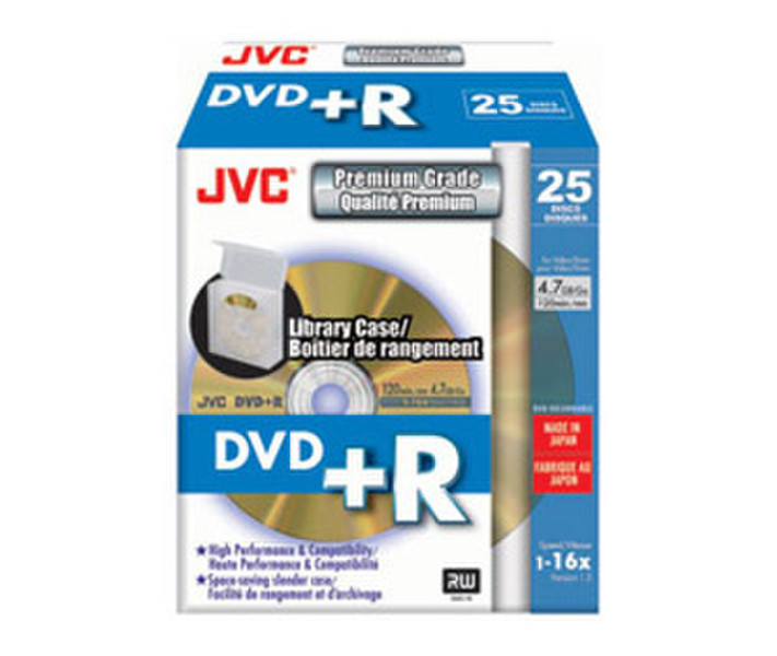 JVC VP-R47HGF25 4.7ГБ DVD+R 25шт чистый DVD