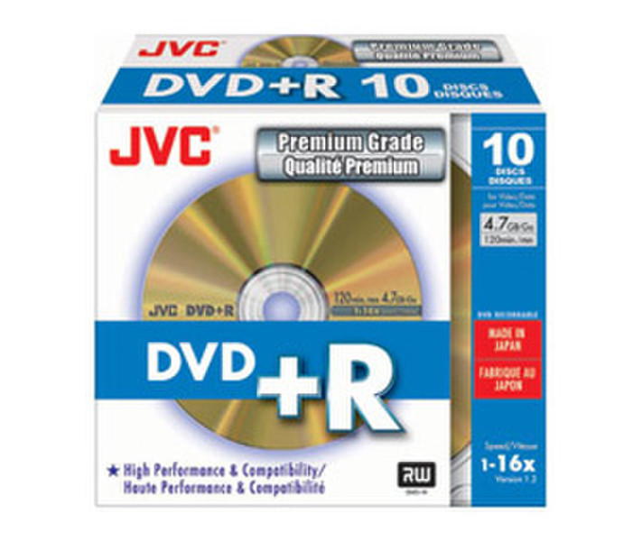 JVC VP-R47HG10 4.7GB DVD+R 10pc(s) blank DVD