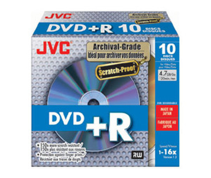 JVC VP-R47HM10 4.7GB DVD+R 10pc(s) blank DVD