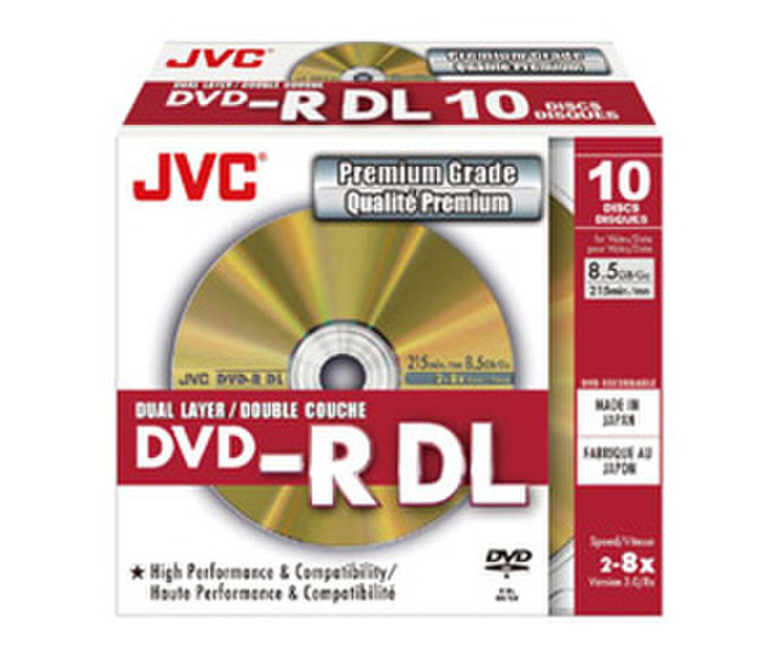 JVC VD-R85HG10 8.5ГБ DVD-R DL 10шт чистый DVD