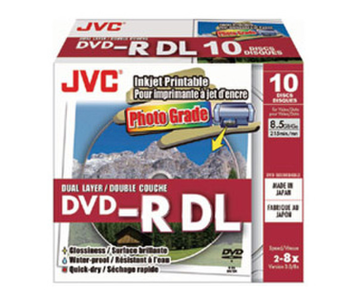 JVC VD-R85HP10 8.5ГБ DVD-R DL 10шт чистый DVD