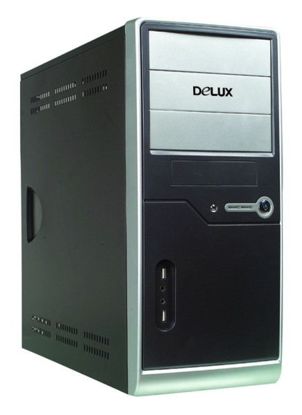 Delux DLC-MD372 Midi-Tower 400Вт Черный, Cеребряный системный блок