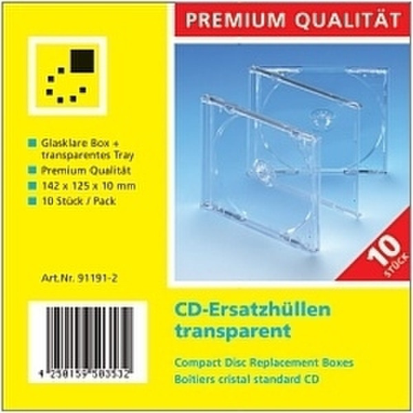 Clickbox CD Jewel Case, transparent, 10PK Transparent