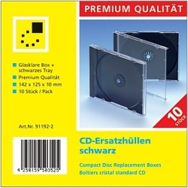 Clickbox CD Jewel Case, black, 10PK Black