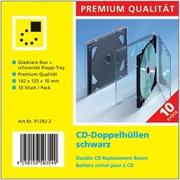 Clickbox CD Jewel Case, double, black, 10PK Black