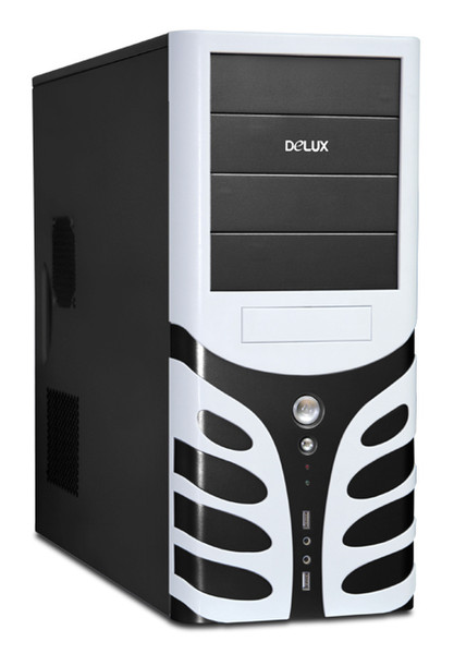 Delux MG453, silver-black Midi-Tower Black,Silver computer case