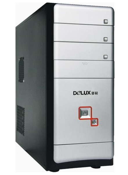 Delux MD379 - silver Midi-Tower Черный, Cеребряный системный блок