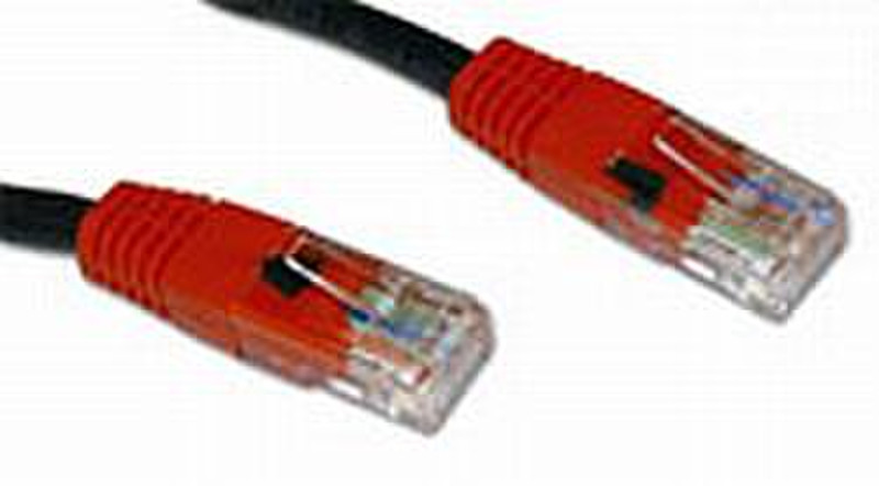 Advanced Cable Technology UTP Cat 5E Black w. Red Boots, Cross-Over 5.0m 5m Black networking cable