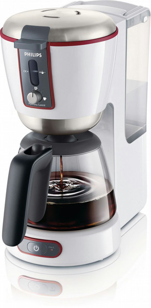 Philips Pure Essentials HD7686/30 Отдельностоящий Автоматическая Капельная кофеварка 1.2л 15чашек Красный, Нержавеющая сталь, Белый кофеварка