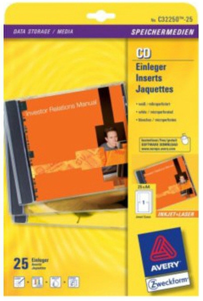 Avery C32250-25 CD наклейка для принтеров