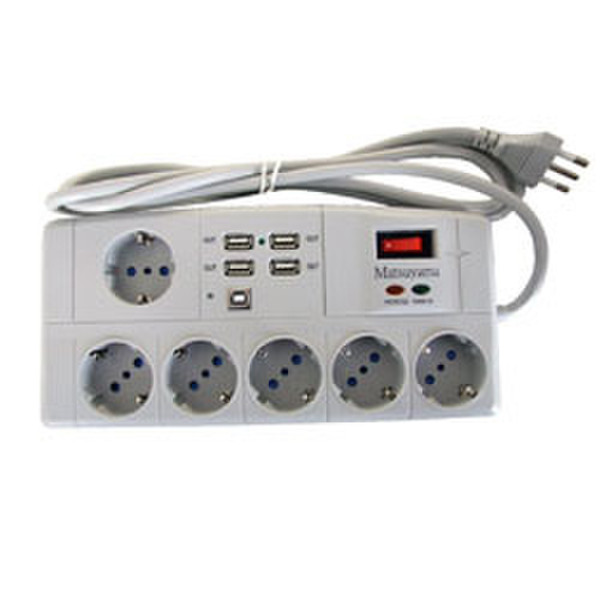 Matsuyama HC204S 5AC outlet(s) 1.8m White surge protector
