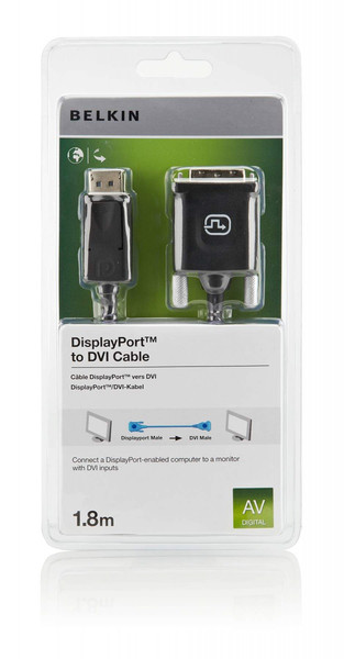 Belkin F2CD002CP1.8M 1.8m DisplayPort Schwarz Videokabel-Adapter