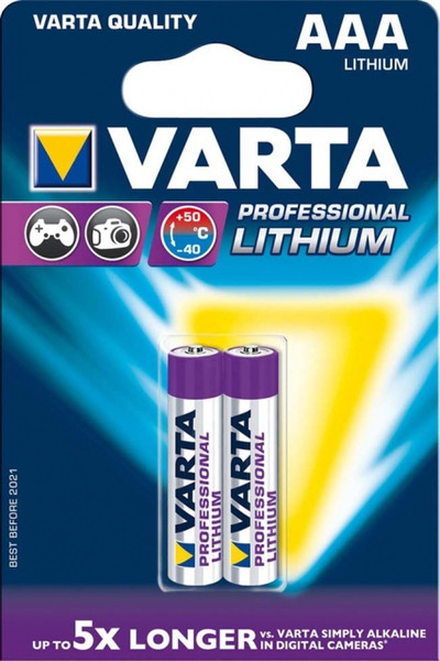 Varta 2x 1.5V AAA Литиевая 1.5В батарейки