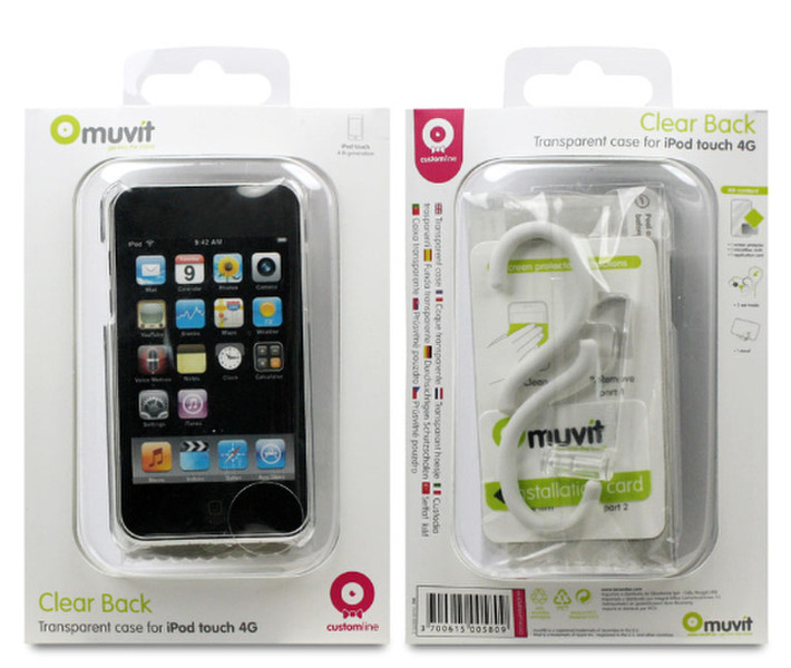 Muvit MUCMPBKIPT4G002 Cover case Transparent MP3/MP4-Schutzhülle