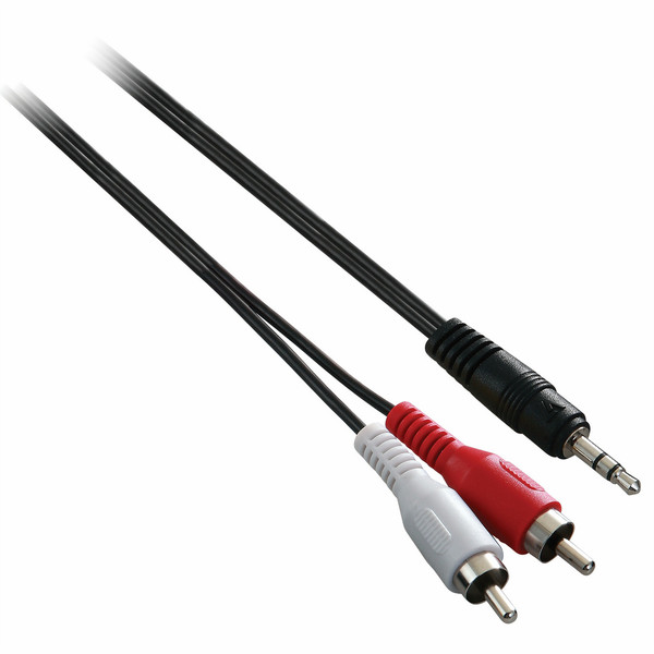 V7 3,5 mm Buchse zu RCA Kabel 1x3,5 mm (m) zu 2xRCA (m) schwarz 3m
