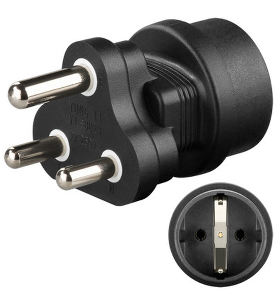 Wentronic NK SET CEE7 - SA Type F (Schuko) Black power plug adapter