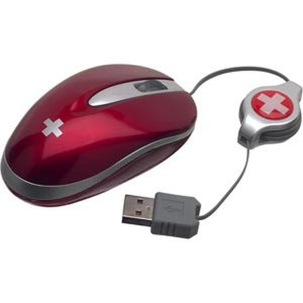WorldConnect Mobile Design Mouse SMM-003 USB Optisch 800DPI Rot Maus