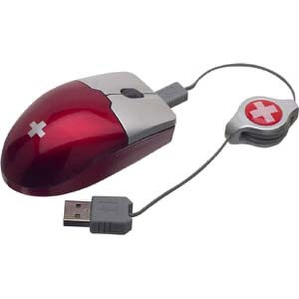 WorldConnect Swiss Mobile Mini Mouse, SMM-002 USB Оптический Красный компьютерная мышь