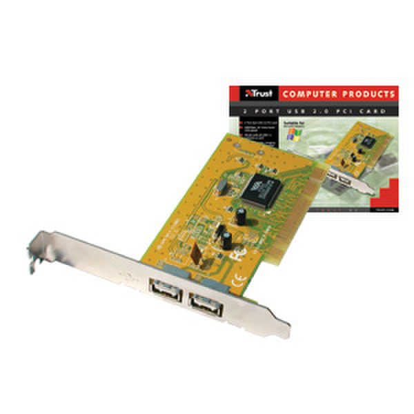 Trust PCI 2 PORT USB 2.0 CARD 480Мбит/с сетевая карта