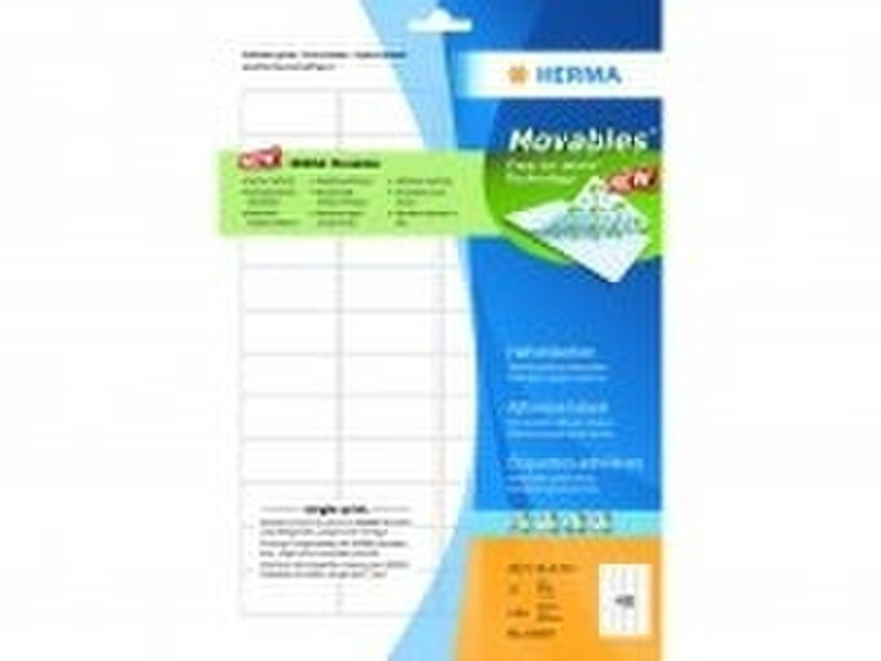 HERMA Adhesive labels white A4 Movables 45,7x21,2 1200 pcs White 1200pc(s) self-adhesive label